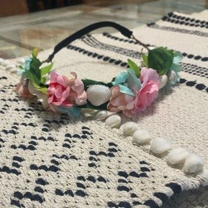 Floral and Seashell Headband Boho Bohemian